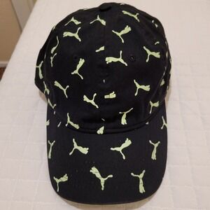 Puma Sullivan Black Lime Green All Over Print Men's Adjustable Baseball Cap Hat